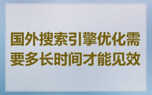 国外搜索引擎优化需要多长时间才能见效